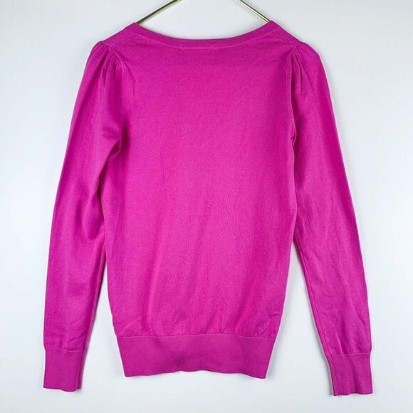 BODEN Cotton V-neck Jumper XS Highland Long Sleeve Knitwear Candy Pink - Picture 10 of 10